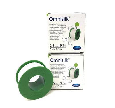 Hartmann Omnisilk 2 x (2,5cm x 9,2m) Fixierpflaster aus Kunstseide -Doppelpack-