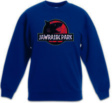 JAWRASSIC PARK Kids Boys Girls Pullover Island Shark White Jaws Fun Quint Great