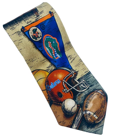 *VINTAGE* Eagles Wings NCAA Florida Gators 100% Silk Sports Tie Cover