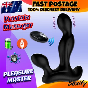Prostate Massager Anal Butt Plug Mens Vibrator Perineum USB Gay Adult Sex Toy - Picture 1 of 12