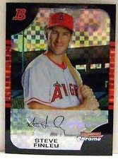 2005 Bowman Chrome X-Fractors Los Angeles Angels Baseball Card #15 Steve Finley
