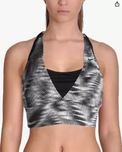 NIKE Women's Polka Dot Summer Swim Top Separates Black L 5409 - Picture 1 of 2