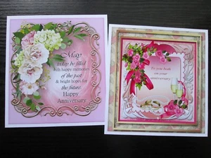 2 x ON YOUR WEDDING ANNIVERSARY Card Making Toppers & Sentiments - Picture 1 of 7
