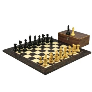 Tiger Ebony Chess Set 20 Inch with Weighted Ebonised Morphy Professional Staunto - Picture 1 of 10