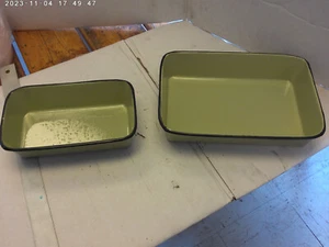 Decorative enamelware 2pc rectangle pan set (avacado) - Picture 1 of 7