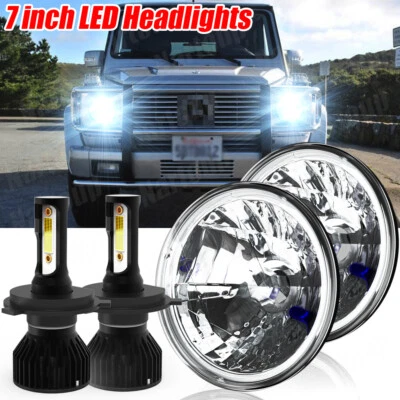 7 inch Led Headlights For 2002 2003 2004 2005 2006 Mercedes Benz G500 G55 AMG - Imagem 1 de 4