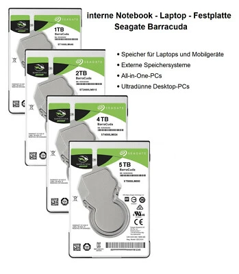 Seagate BarraCuda interne Festplatte 2,5 SATA3 für Laptop und Mobile Geräte - Bild 1 von 2