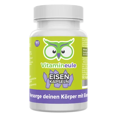 VITAMINEULE Iron Capsules - 56mg High Dose - Iron Bisglycinate Bioavailable - Vitamin Owl®