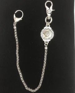 GIANNI VERSACE Wallet Chain Silver Stylish Medusa Motif New Ship From Japan - Picture 1 of 9