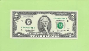 1995 ..UNCIRC $2 F 5094 0588 A .... 1995 $2 F-A NICE NOTE FRN - Picture 1 of 2