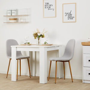 Esstisch mit 2 Stühlen Weiß Modern Set Holz Essgruppe Küchentisch Homestyle4u