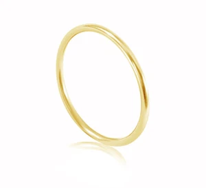 Sterling Silver Ring 1mm Thin Stacking Band, Plated Real 18k Gold  Sizes 1 to 8 - Picture 1 of 5