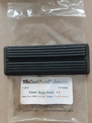 Cubierta de pedal de freno NOS 3575101 AT 1963 a 1981 Plymouth, Dodge, Chrysler All Foto 1 de 2