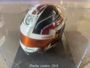MINI HELMET FORMULA 1 ALFA ROMEO CHARLES LECLERC 2018 SCALE 1/5 With Bubble - Picture 1 of 2