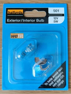 Halfords 501 12v 5w Exterior/Interior Bulb - Picture 1 of 2