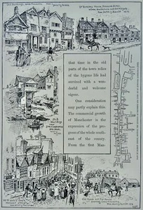 MAPA CALLEJERO DEL MERCADO DE Manchester y dibujos Impresión Victoriana Original c1894 - Imagen 1 de 8