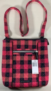Vera Bradley Iconic Hipster Crossbody Shoulder Bag Garnet Buffalo Check w/ Tag - Picture 1 of 7