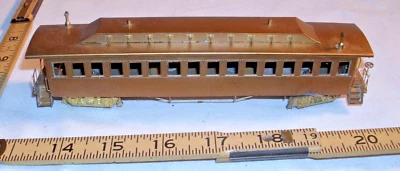 LAMBERT IMPORTS WOOD PASSENGER COACH CAR IN BRASS HO JAPAN - Image 1 of 3