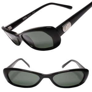 Genuine Vintage Womens Silver Accent Low-Profile Cat Eye Black Sunglasses - Picture 1 of 3
