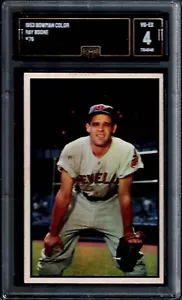 GMA 4 + 1953 Bowman #79 RAY BOONE RC, Cleveland Indians - Picture 1 of 2