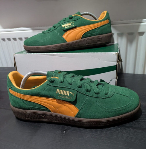Puma Palermo Green scarpe da ginnastica sneakers taglia uk 9 mai indossate