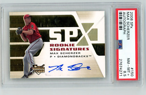MLB Superstar Max Scherzer 2008 spx autograph rc PSA 8.5