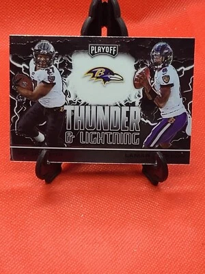 2020 Panini Playoff Lamar Jackson J K  Dobbins Thunder And Lightning TL-1 Insert - Image 1 of 3