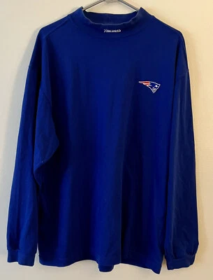 Camisa grande vintage de manga larga azul de los New England Patriots de la NFL Starter para hombre Foto 1 de 4