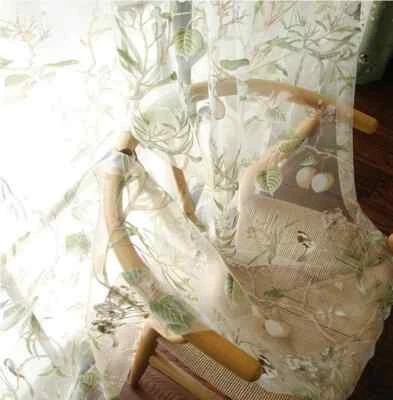 Cortinas de campo sala de estar algodón lino ventana apagón cortinas francesas Foto 1 de 4