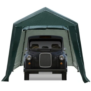 8'x14' Patio Tent Carport Storage Shelter Shed Car Canopy w/ Door Green - Picture 1 of 6