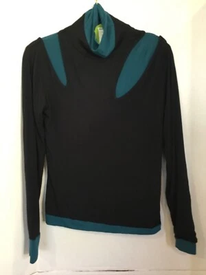 SKFK Skunkfunk Испания 2 M Эластичная Вязаная Туника Топ Черная Бирюзовая Бамбуковая Смесь Новая с ценниками - Изображение 1 из 3