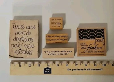Mounted Rubber Stamp, Life Saying, Inspirational, Funny - 3 New & 2 Used - Image 1 of 3