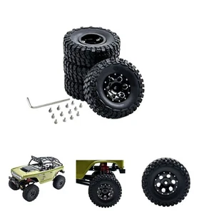 Mini Metal rubber Tire Wheel Hub 4psc Fit 1/24 Axial SCX24 90081 RC Crawler Car - Picture 1 of 6