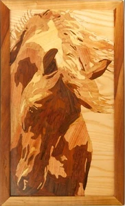 Caballo decoración del hogar moderno eco regalo pared panel de madera - Imagen 1 de 11