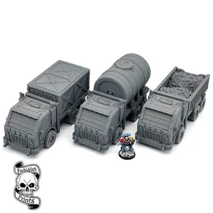 Supply Trucks Mechanised Support Vehicles Gothic 28mm Wargaming Terrain Goliath - Picture 1 of 12