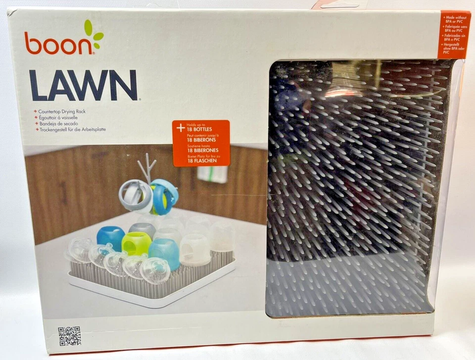 Boon Lawn Countertop Drying Rack Gray for Baby Bottles & More
