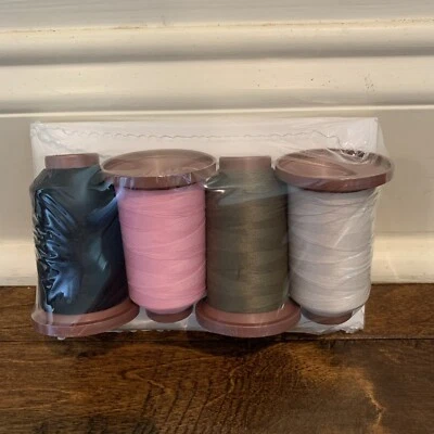 Dime Machine Vintage Embroidery Thread Earth Tones Quartet 4 Spools 40 Wt 1000 m - Image 1 of 3
