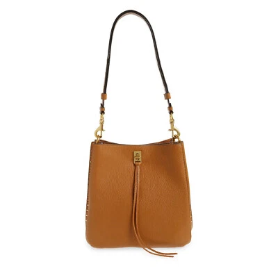 NWT Rebecca Minkoff Darren Leather Hobo Shoulder Crossbody Bag Caramello Brown - Image 1 of 4