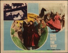 GONE WITH THE WIND LOBBY CARD size 11x14 Movie Poster 5 Card's R1954 CLARK GABLE
