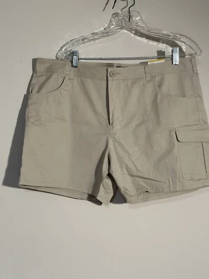 NWT  Cabelas Cargo Shorts Womens 16 Khaki Hiking Pockets Outdoors  - Image 1 of 4
