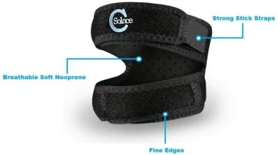SC Patella Tendon Knee Support Double Strap Ligament Brace Black for Men & Women - Image 1 of 4