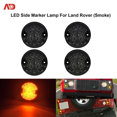 Para Land Rover Defender 90/110 Serie 1 2 2A 3 Humo LED Lámpara Marcadora Lateral Ámbar Foto 1 de 4