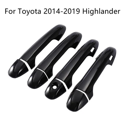 Cubierta de manija de puerta de color negro brillante inteligente Toyota Highlander 2014-2019 Foto 1 de 4