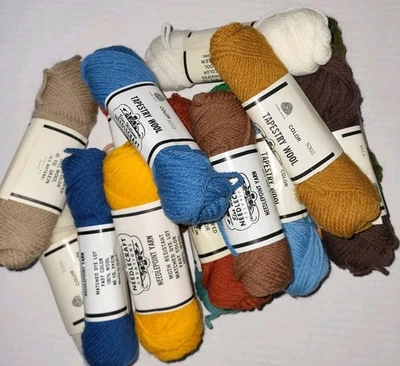 17 Vintage Elsa Williams Needlepoint Yarn Tapestry Wool Skeins Mixed Colors - Image 1 of 4