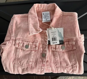 NEW Fornia Kids Pink Button Up Jean Jacket Size 12 - Picture 1 of 4