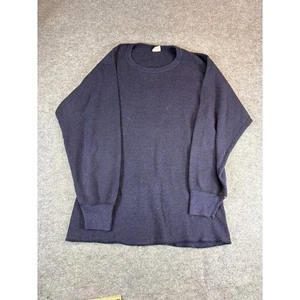 Vintage 80s JE Morgans Thermal Waffle Shirt Mens XL Blue Long Sleeve Base Layer - Picture 1 of 6