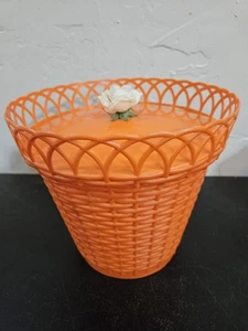 Vintage Orange Plastic Basket - Picture 1 of 9