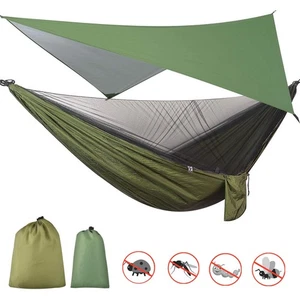 Camping Hammock With Mosquito Net / Under Quilt Blanke/& Rainfly Cover Tarp Fall - Picture 1 of 17
