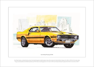 Fine Art Print depicting a FORD MUSTANG SHELBY GT350 - A3 size - Grabber Orange - Picture 1 of 1