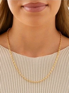 MICHAEL HILL 50cm (20") Solid Oval Belcher Chain in 10kt Yellow Gold - Picture 1 of 7